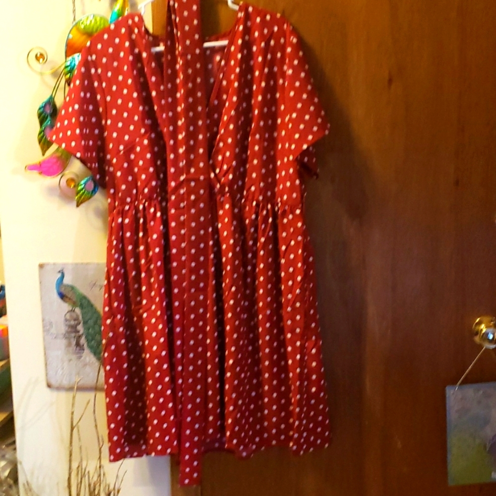 Red and white Polka-dot dress